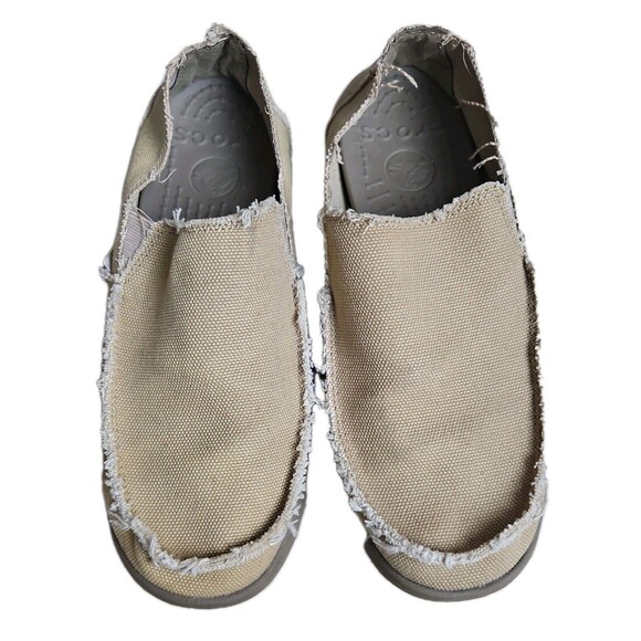 Crocs Venture Mens Santa Cruz Loafers Canvas Slip On Shoes Tan, Size 10 main image 6